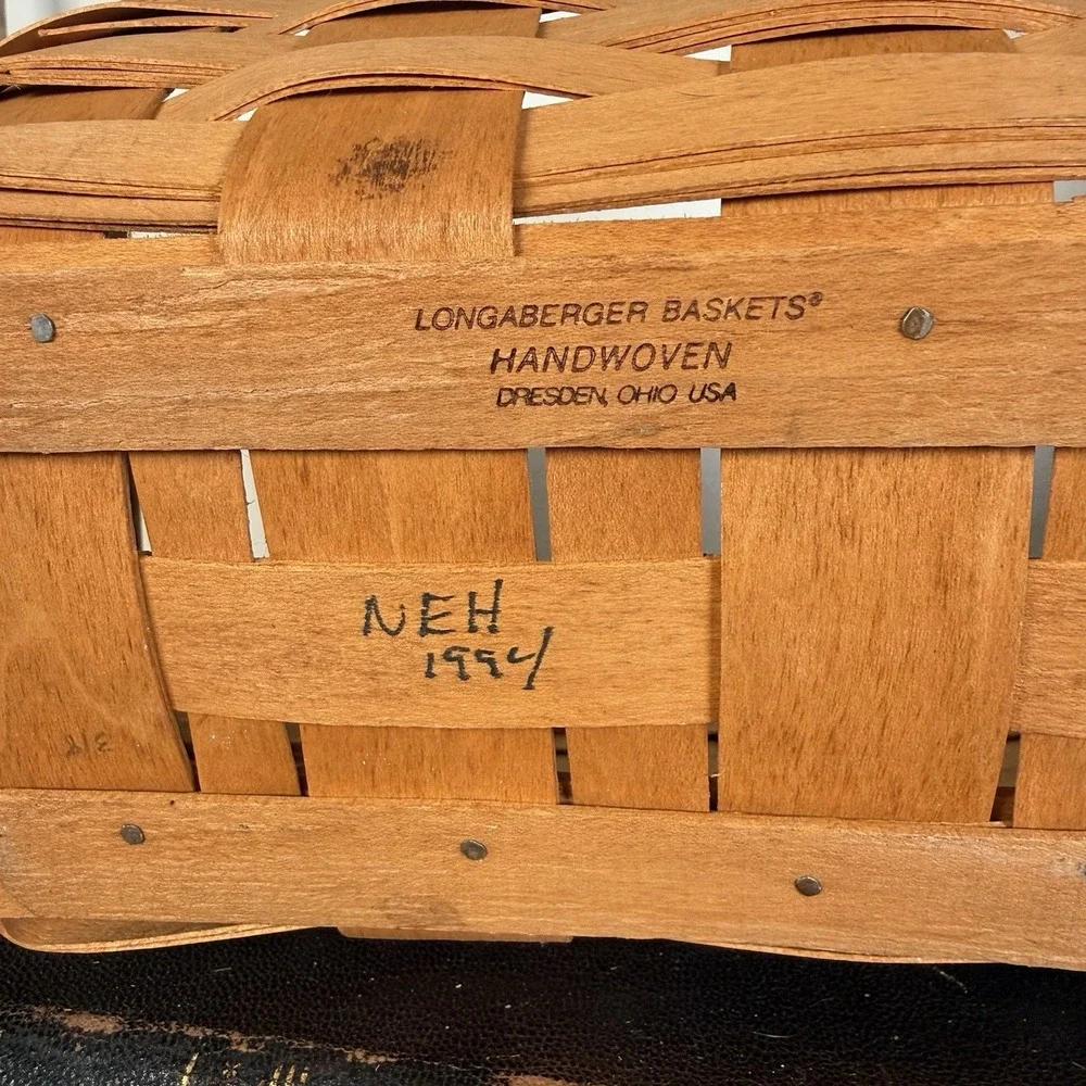 Vintage Longaberger Baskets Lot Of 3 Various Sizes Vegetable Recipe  Signed GUC